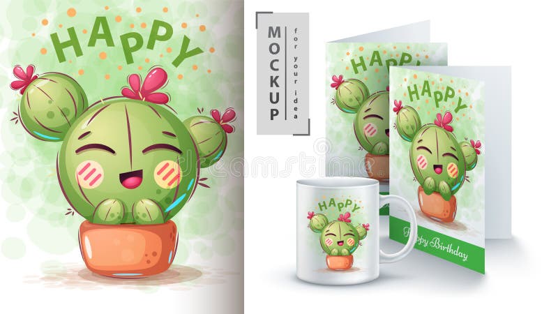 Download Cactus Flower - Mockup For Your Idea Stock Vector - Illustration of cactus, animal: 149542952
