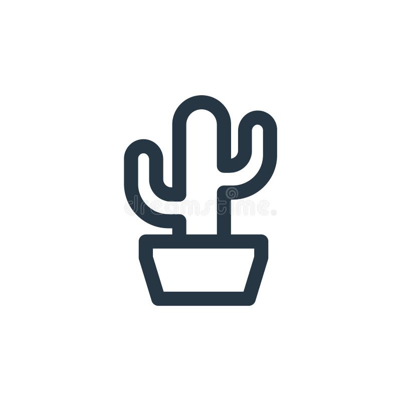 Cactus icon vector from user interface concept. Thin line illustration of cactus editable stroke. cactus linear sign for use on royalty free illustration