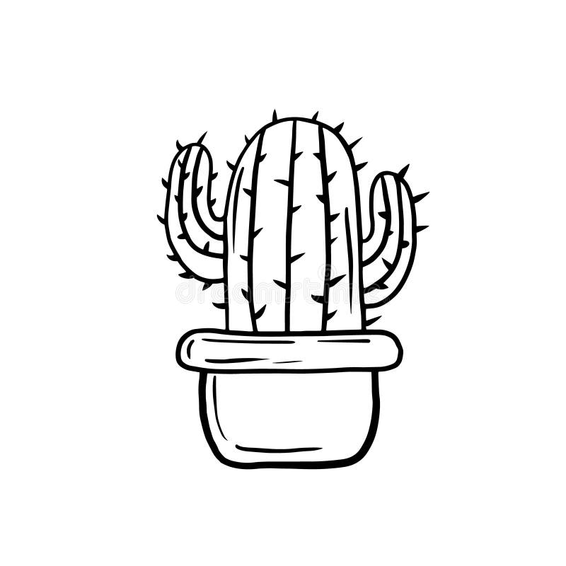 Vetores de Jogo Do Vetor Do Cacto Preto E Branco Bonito Do Esboço Isolado  No Fundo Branco Família Cactus Ilustração Desenhada Mão Da Tinta Linha  Desenho Decoração Home Ilustração Do Vetor Esboços