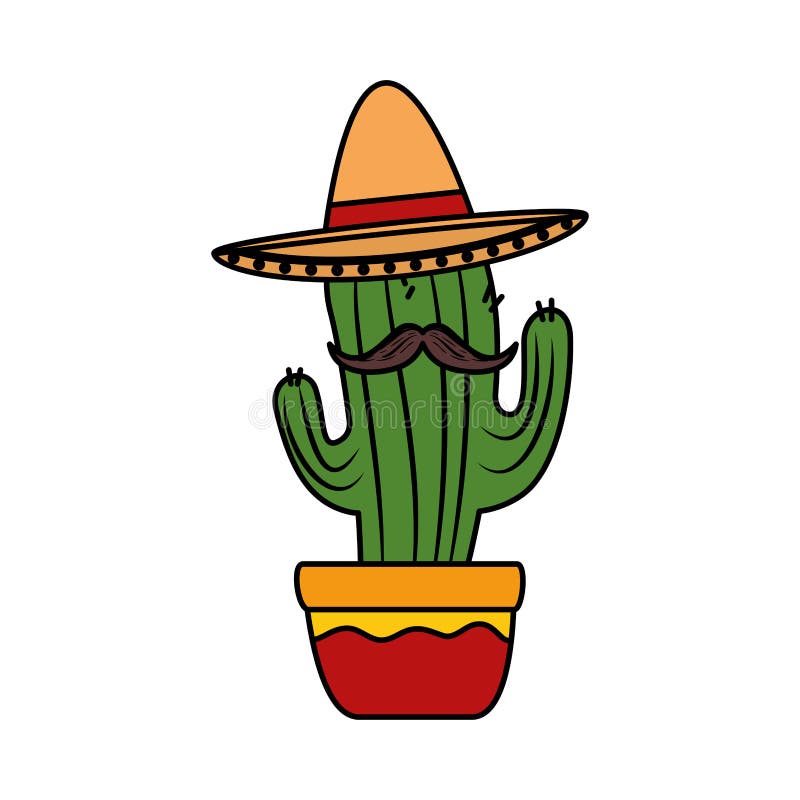 Cactus Mexicano Con El Carácter Del Sombrero Del Mariachi Ilustración del  Vector - Ilustración de humor, icono: 138058202