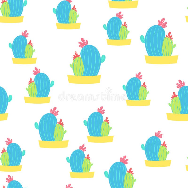 Cactus par seamlesspattern stock illustrationer