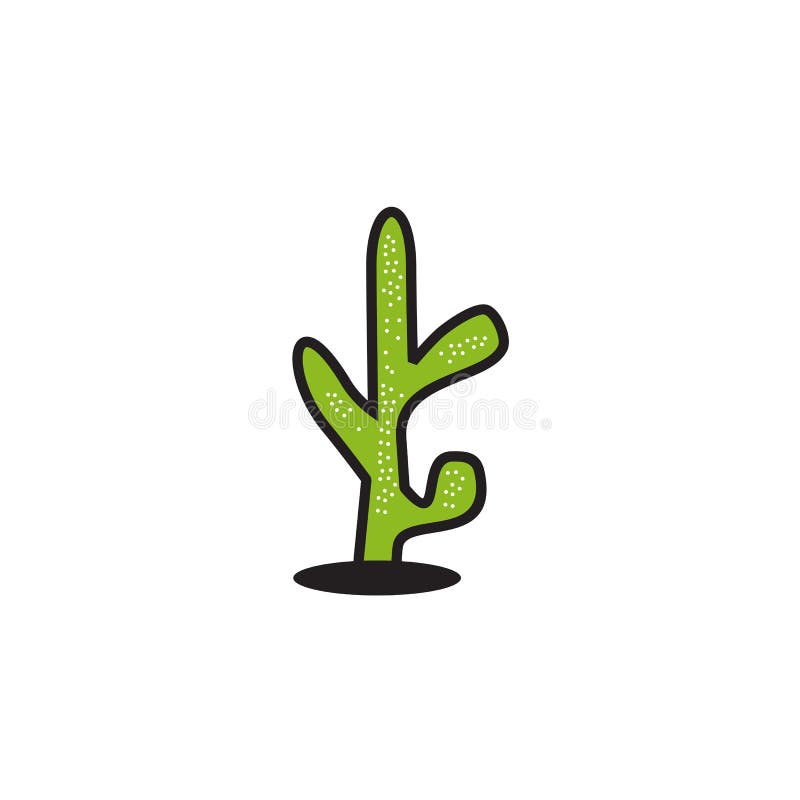 Cactus plant icon logo design stock illustration
