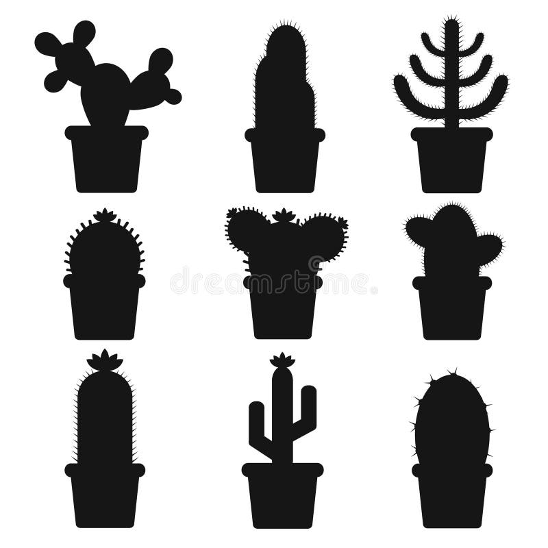 Download Cactus In A Pot. Icon Of Cactus Flower. Desert Plant ...