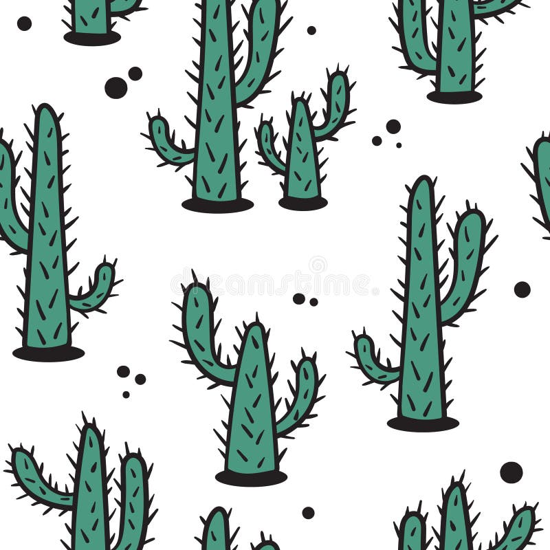 Cactussen, naadloos patroon stock illustratie Cactussen, naadloos patroon stock illustratie