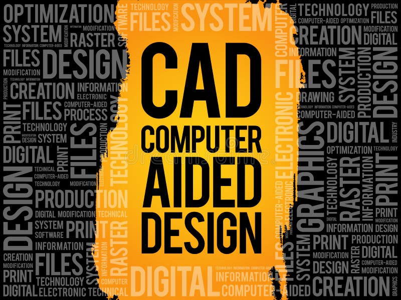 CAD - Wortwolke der computergesützten Konstruktion lizenzfreie abbildung