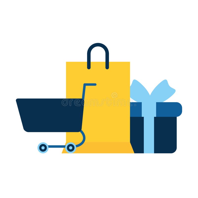 Caddie avec des cadeaux illustration stock Caddie avec des cadeaux illustration stock