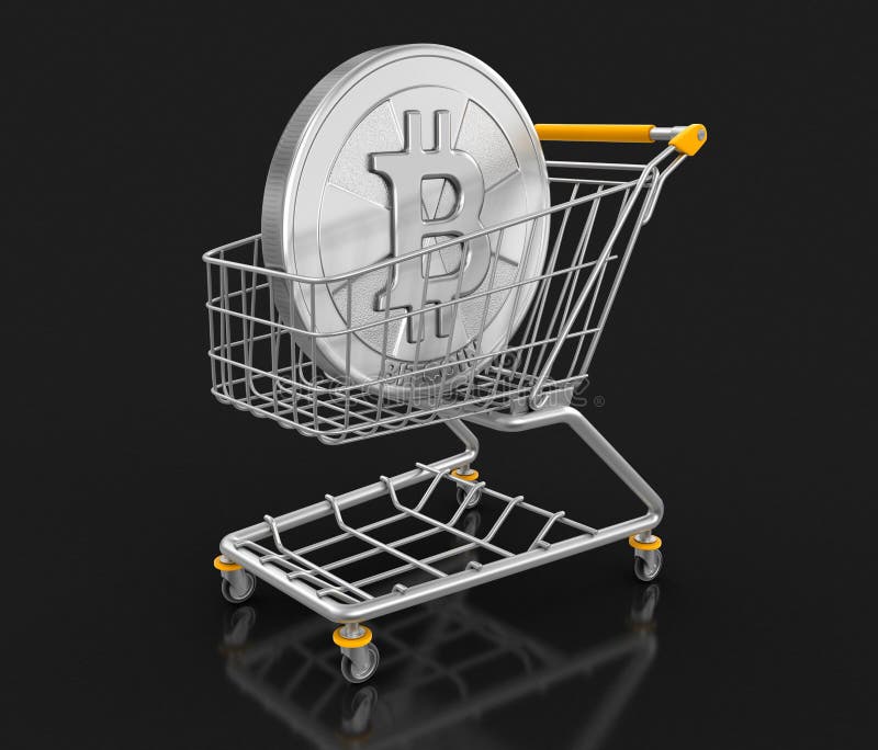 Caddie et bitcoin illustration stock Caddie et bitcoin illustration stock