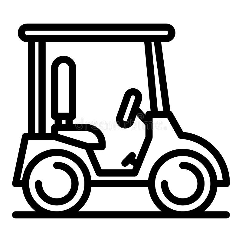 Caddy Golf Cart Icon, Outline Style Stock Vector Illustration of