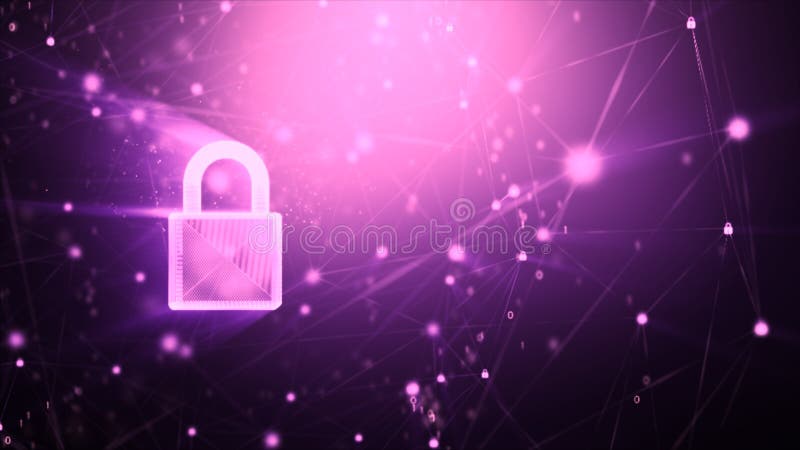 3D Padlock with connection line, with lighting shallow depth of field and glitter effect, against 0 1 binary digital number abstract background. 3D Padlock with connection line, with lighting shallow depth of field and glitter effect, against 0 1 binary digital number abstract background