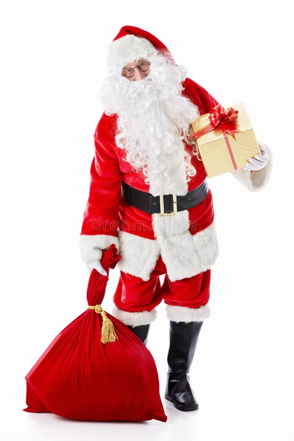 Le Père Noël Te Donnant Un Cadeau Photo stock - Image du sourire, rouge:  26949842