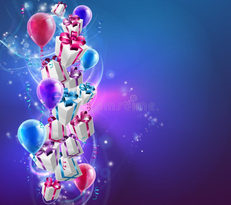 Cadeaux et fond abstraits de ballons illustration libre de droits Cadeaux et fond abstraits de ballons illustration libre de droits