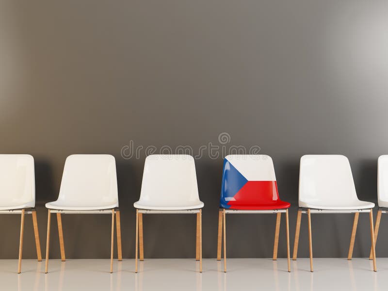 Cadeira com a bandeira da república checa ilustração stock Cadeira com a bandeira da república checa ilustração stock