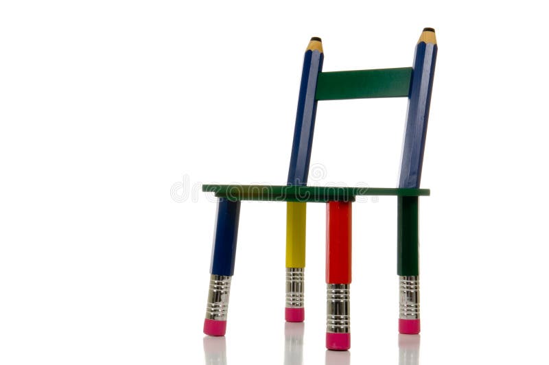 Brightyly colored Pencil Chair on white background. Brightyly colored Pencil Chair on white background