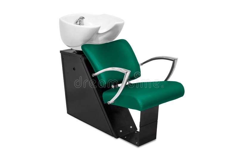 Cadeiras de lavagem do cabelo isoladas no branco imagem de stock Cadeiras de lavagem do cabelo isoladas no branco imagem de stock