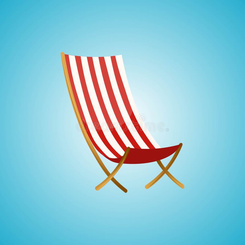 Cadeiras de praia isoladas no fundo azul ilustração do vetor