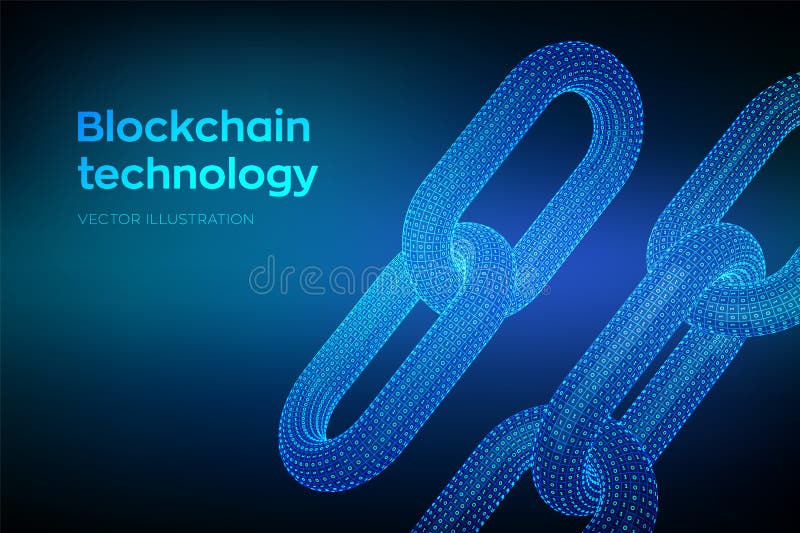 Cadena de bloque Moneda Crypto Cadena del enlace hipertexto Concepto de Blockchain cadena del wireframe 3D con código digital Ala libre illustration Cadena de bloque Moneda Crypto Cadena del enlace hipertexto Concepto de Blockchain cadena del wireframe 3D con código digital Ala libre illustration