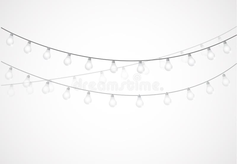 Cadena de luces Bombillas colgantes stock de ilustración Cadena de luces Bombillas colgantes stock de ilustración