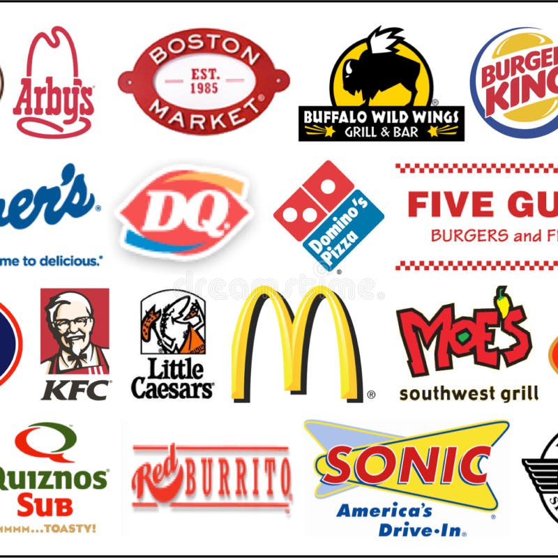 Cadena Logo Collection de los alimentos de preparación rápida stock de ilustración