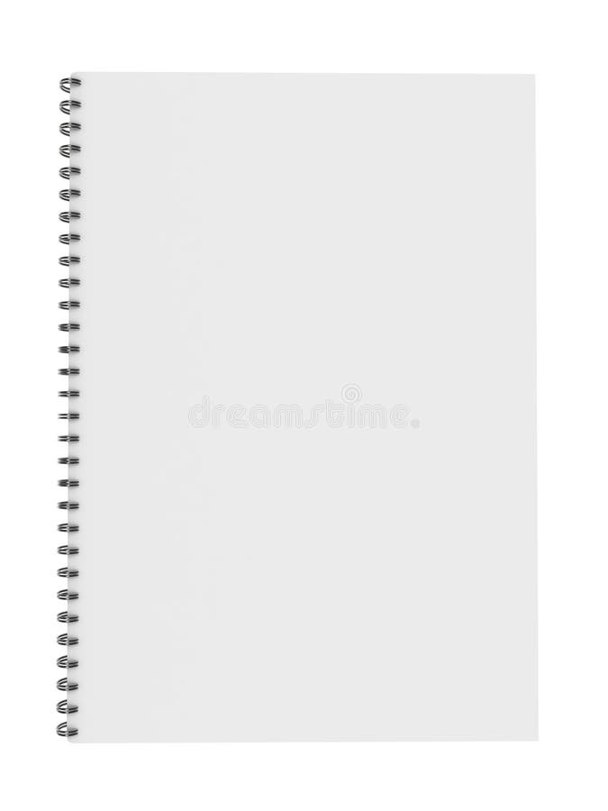 Caderno em branco isolado