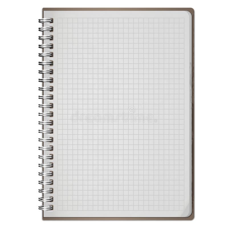 Caderno espiral realístico vazio do bloco de notas isolado no branco ilustração stock Caderno espiral realístico vazio do bloco de notas isolado no branco ilustração stock