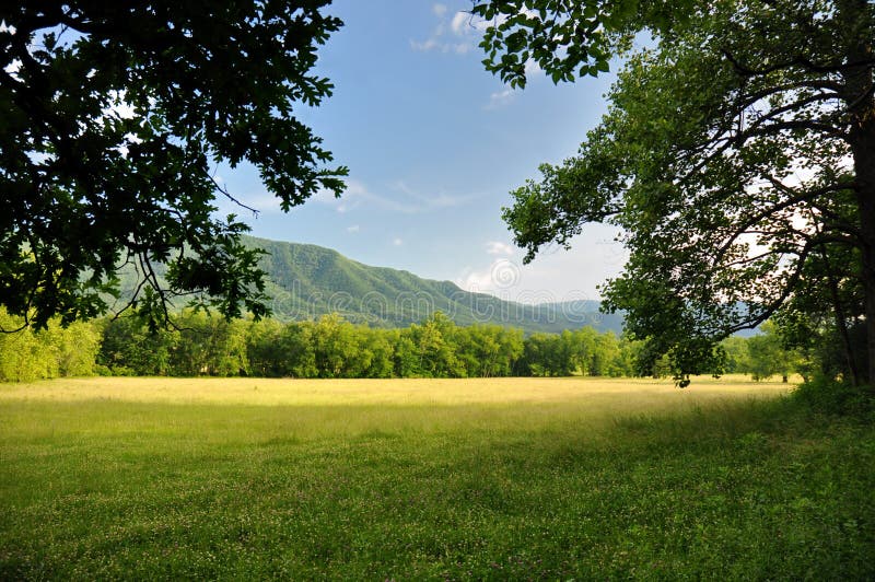 Cades Cove in Great Smoky Mountains National Park. Tennessee, USA. It is the most visited USA National Park for the scenic beauty of the mountains royalty free stock images Cades Cove in Great Smoky Mountains National Park. Tennessee, USA. It is the most visited USA National Park for the scenic beauty of the mountains royalty free stock images