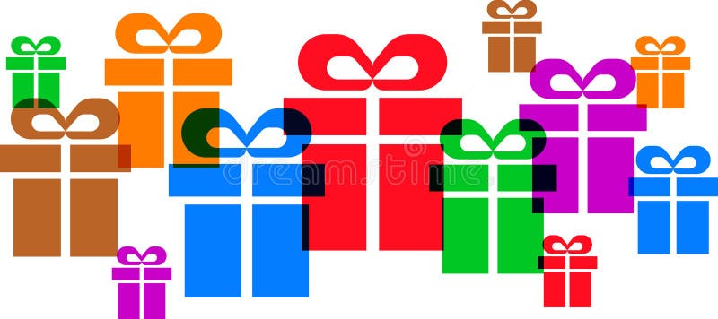 Cadouri colorate cadou de fundal set cadouri vector illustration