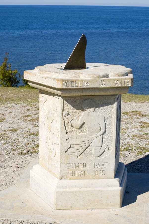 Sundial on the Panga cliff, Saaremaa, Estonia. Sundial on the Panga cliff, Saaremaa, Estonia