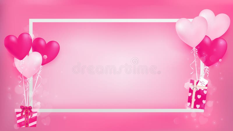 Cadre blanc du ` s de valentine de frontière avec le ballon magique illustration stock Cadre blanc du ` s de valentine de frontière avec le ballon magique illustration stock