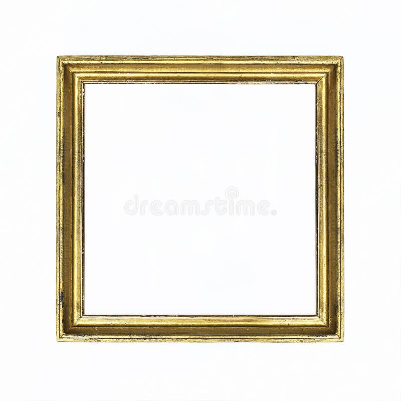 Cadre carré d'or pour peindre ou photo sur le fond blanc D'isolement Ajoutez votre texte photographie stock libre de droits Cadre carré d'or pour peindre ou photo sur le fond blanc D'isolement Ajoutez votre texte photographie stock libre de droits