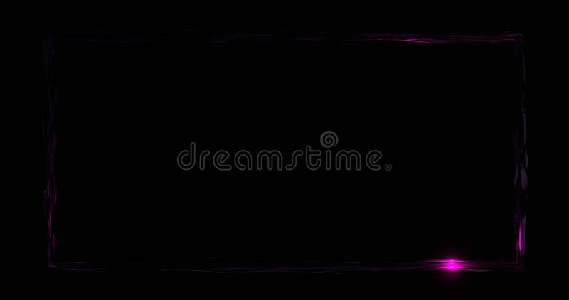 Cadre cassé néon avec des déformations flash violet brillant illustration libre de droits