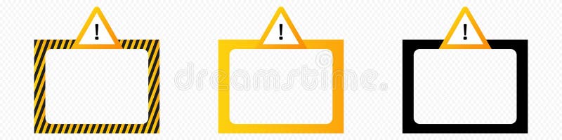 Cadre d'alerte de mise en garde avec triangle d'exclamation d'avertissement illustration libre de droits