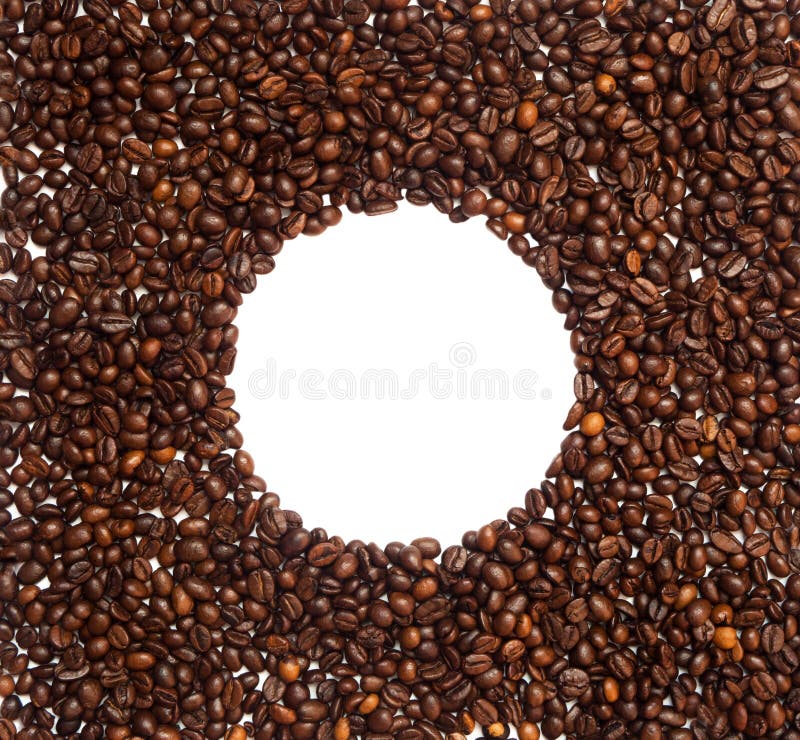 Cadre de cercle des grains de café d'isolement sur le blanc Fond de grains de café Fin vers le haut Copyspace photographie stock Cadre de cercle des grains de café d'isolement sur le blanc Fond de grains de café Fin vers le haut Copyspace photographie stock
