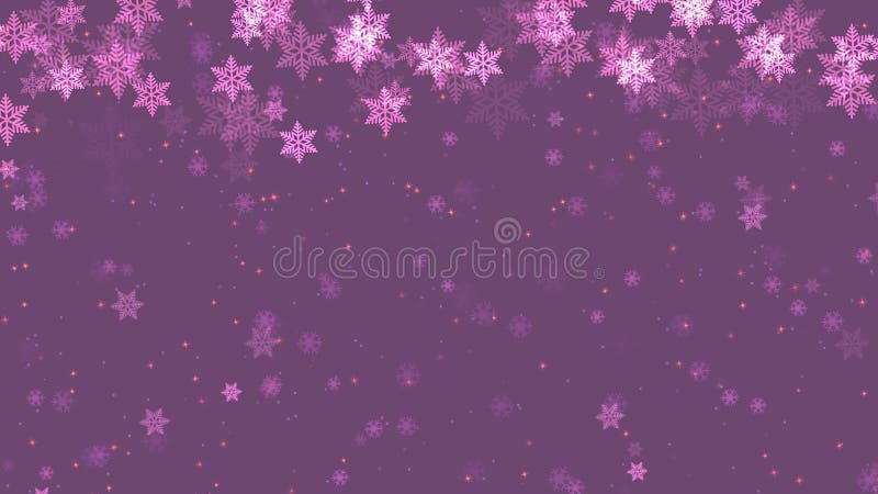 Cadre de flocons de neige rose brillant sur fond violet illustration de vecteur