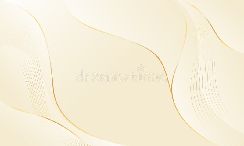 Cadre de luxe couleur crème. fond d'écran dynamique vague abstrait avec lignes or illustration libre de droits