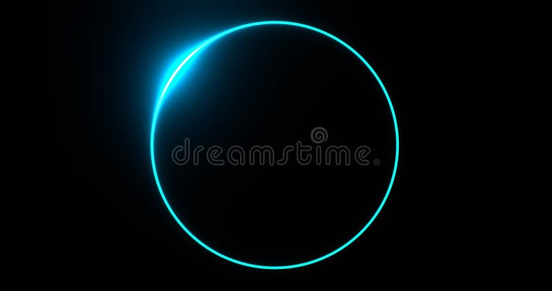 Cadre de néon rond éclipse avec faisceau lumineux illustration de vecteur