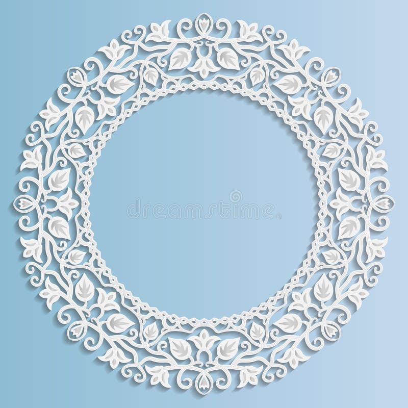 cadre de papier du vecteur 3D, vignette avec des ornements, ornement floral illustration libre de droits cadre de papier du vecteur 3D, vignette avec des ornements, ornement floral illustration libre de droits