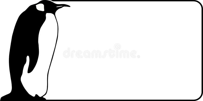 Border in landscape format with a penguin in the left. Also available as Illustrator-file. Border in landscape format with a penguin in the left. Also available as Illustrator-file