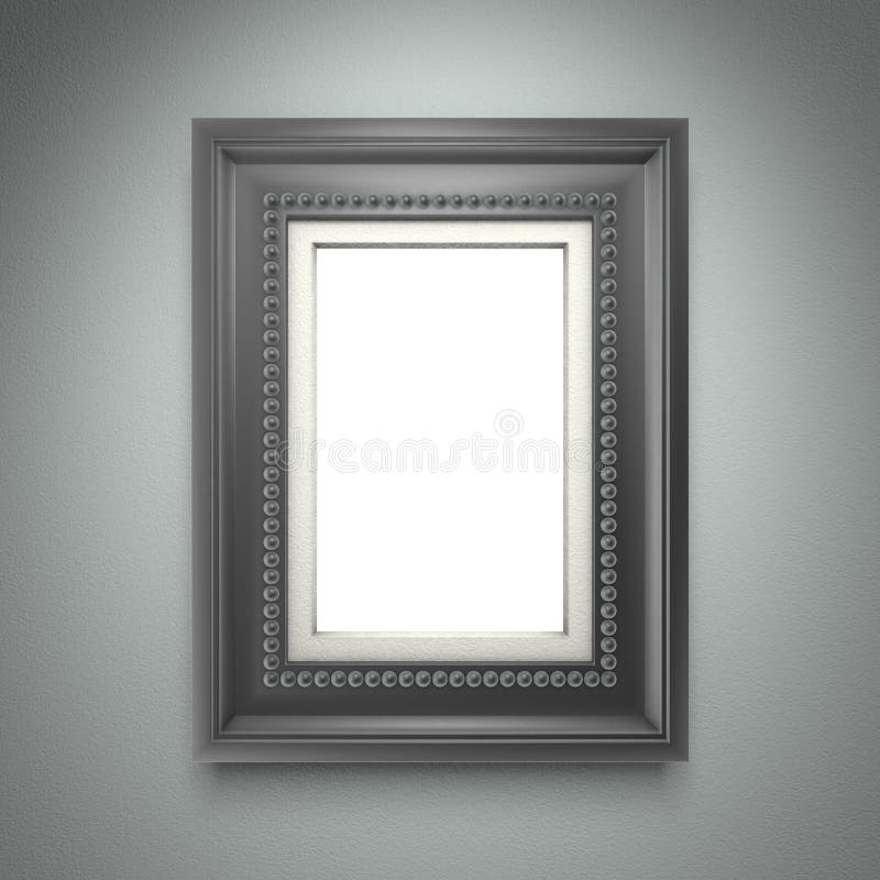 Cadre de tableau noir sur le mur gris illustration stock