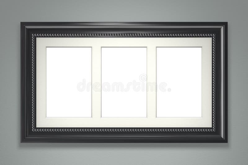 Cadre de tableau noir sur le mur gris illustration libre de droits