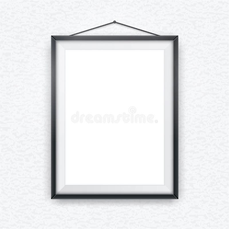 Cadre photo noir sur un mur illustration de vecteur