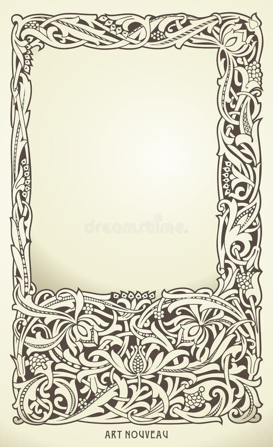 Cadre décoratif dans le style d'Art nouveau Détaillé rendez illustration de vecteur