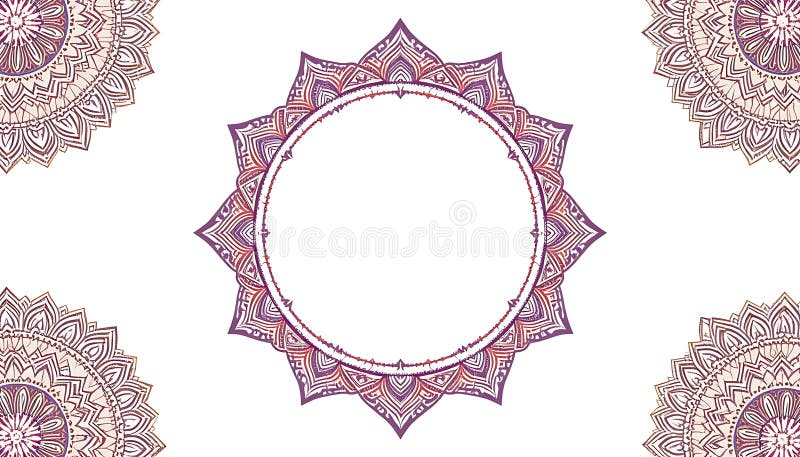 Cadre elegante de mandala mov și maro pentru proiecte de design creativ vector illustration