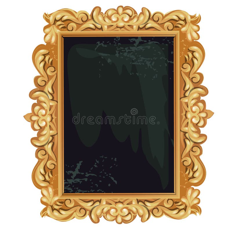 Cadre fleuri fleuri d'or de cru avec l'espace vide pour votre texte ou portrait d'isolement sur le fond blanc Vecteur illustration libre de droits Cadre fleuri fleuri d'or de cru avec l'espace vide pour votre texte ou portrait d'isolement sur le fond blanc Vecteur illustration libre de droits