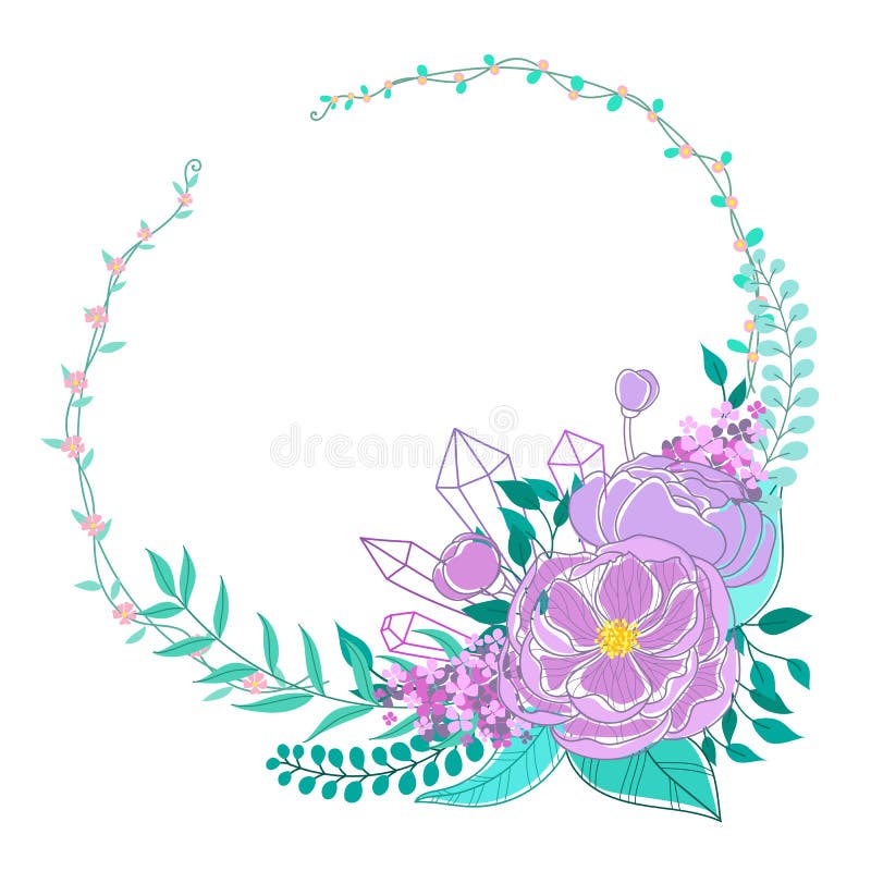Cadre floral pour épouser l'invitation, saluant le design de carte illustration stock Cadre floral pour épouser l'invitation, saluant le design de carte illustration stock