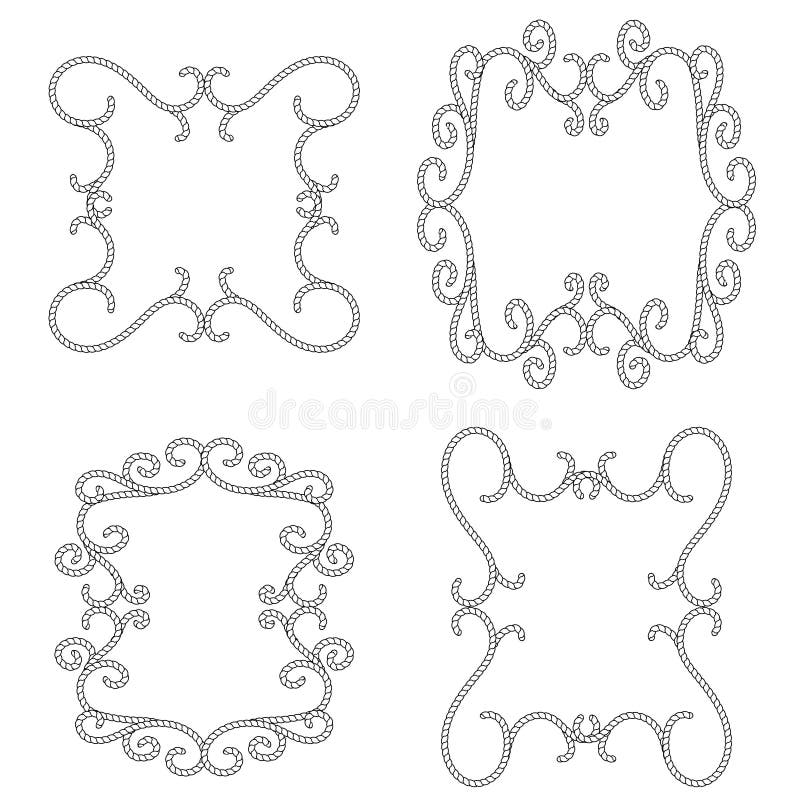 Cadre, noeuds et coins de corde nautique fort de bride Vecteur illustration libre de droits Cadre, noeuds et coins de corde nautique fort de bride Vecteur illustration libre de droits