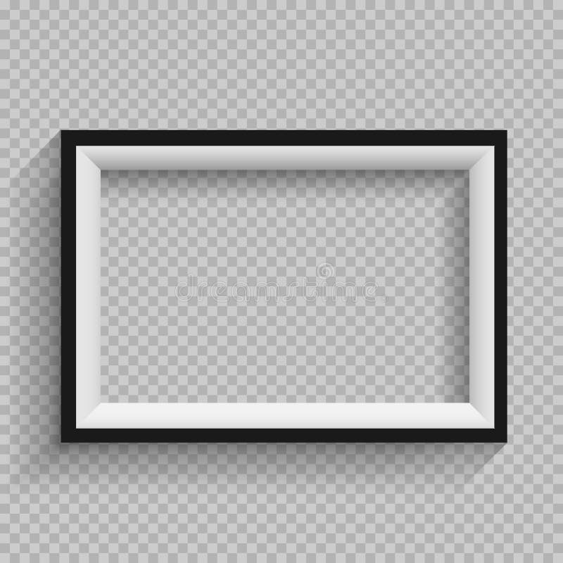 Cadre noir et blanc transparent illustration de vecteur