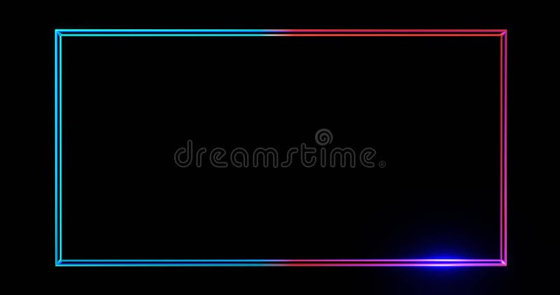 Cadre numérique néon avec faisceau lumineux illustration stock