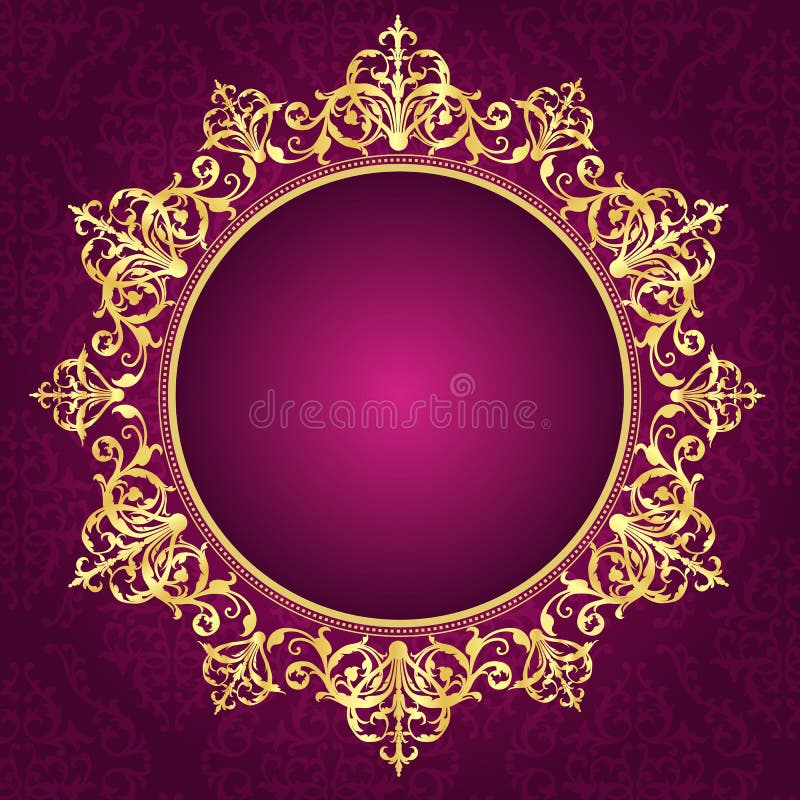 Cadre ornemental d'or sur le backgroun d'invitation de modèle de pinkdamask illustration de vecteur Cadre ornemental d'or sur le backgroun d'invitation de modèle de pinkdamask illustration de vecteur