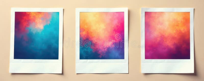 Cadre Polaroid albe necompletate, cu bandă izolată, izolate stock illustration