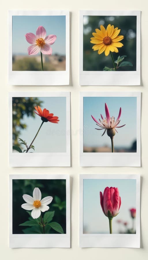 Rame Polaroid albe goale aranjate într-o linie pe un fundal neutru, obiect, imagine, album royalty free illustration